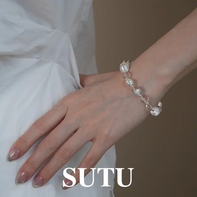 素图 拼接精致小众设计高级感#好运天然 白水晶 手串串珠 男女同款情侣款