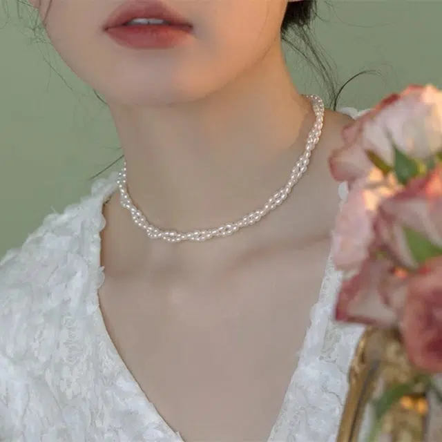 春芝朵 法式复古百搭简约锁骨链 珍珠 项链 女款