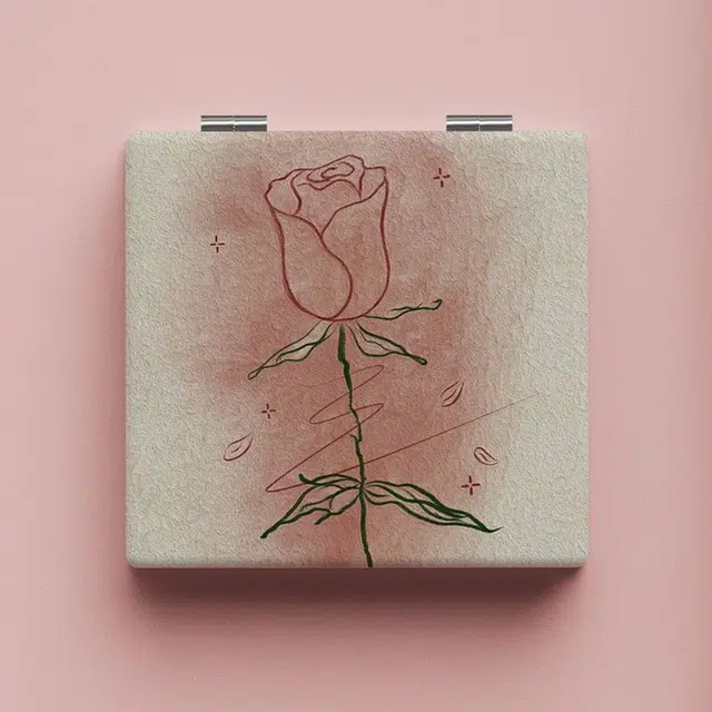 计轩 玫瑰花化妆镜