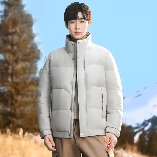 雅鹿 商务男立领短款保暖防风防寒夹克外套羽绒服 男款