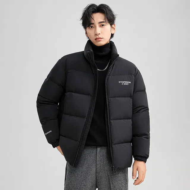 雅鹿 保暖加厚防风立领商务休闲长袖羽绒服 男款
