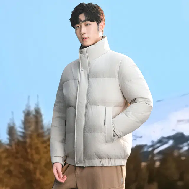 雅鹿 商务男立领短款保暖防风防寒夹克外套羽绒服 男款