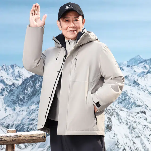 雅鹿 纯色极寒户外加厚鸭绒抗寒防风男商务休闲成熟稳重连帽保暖外套羽绒服 男款