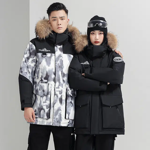 雅鹿 城市户外短款防风连帽潮流时尚工装风加厚保暖外套羽绒服 男女同款