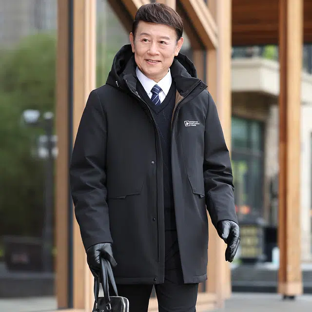 雅鹿 休闲保暖宽松可拆卸帽子羽绒服 男款