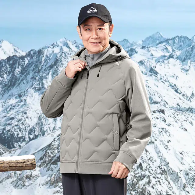 雅鹿 男短款日常连帽商务休闲中年男士轻奢轻便保暖防寒防风外套羽绒服 男款