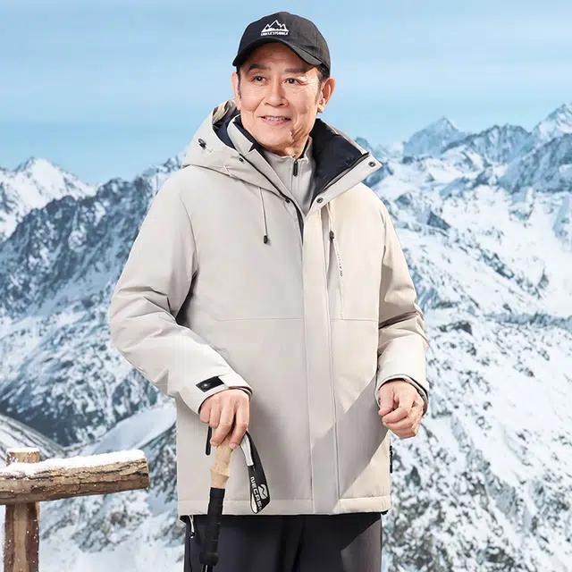 雅鹿 纯色极寒户外加厚鸭绒抗寒防风男商务休闲成熟稳重连帽保暖外套羽绒服 男款