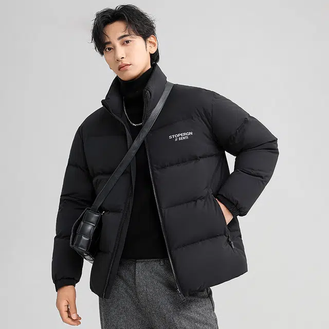 雅鹿 保暖加厚防风立领商务休闲长袖羽绒服 男款