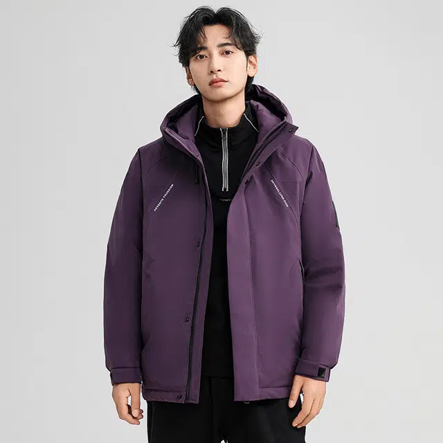 雅鹿 连帽加厚防寒户外休闲羽绒服 男款