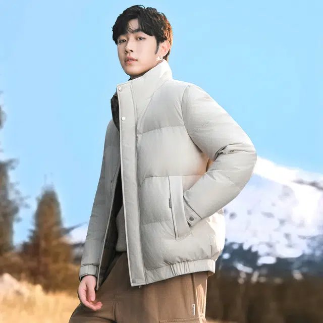 雅鹿 商务男立领短款保暖防风防寒夹克外套羽绒服 男款