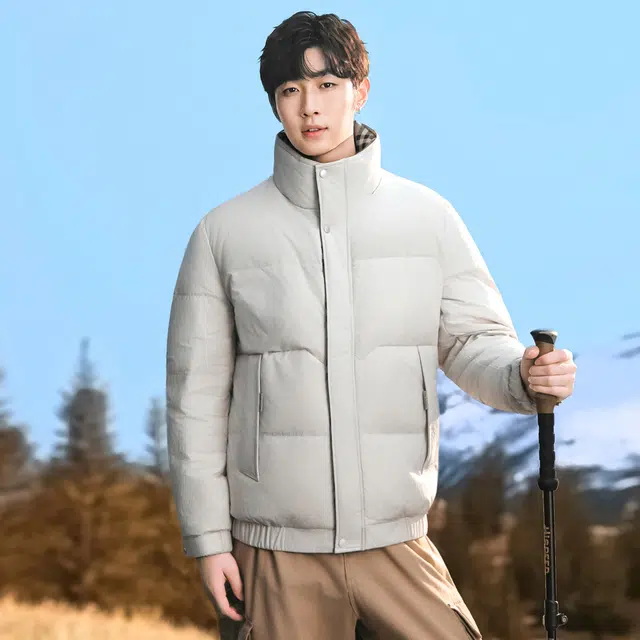 雅鹿 商务男立领短款保暖防风防寒夹克外套羽绒服 男款