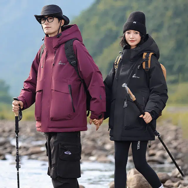 雅鹿 纯色时尚连帽拉链男款加厚款中长款羽绒服 男款