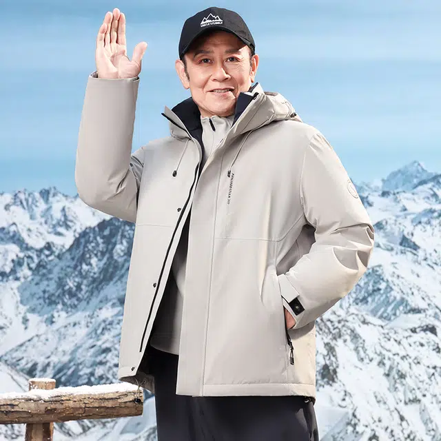 雅鹿 纯色极寒户外加厚鸭绒抗寒防风男商务休闲成熟稳重连帽保暖外套羽绒服 男款