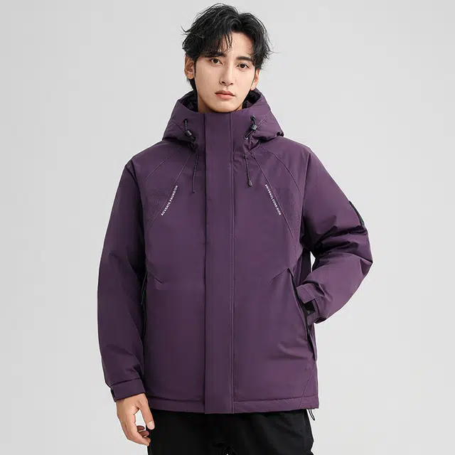 雅鹿 连帽加厚防寒户外休闲羽绒服 男款