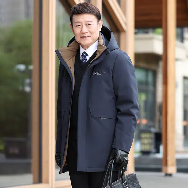 雅鹿 休闲保暖宽松可拆卸帽子羽绒服 男款