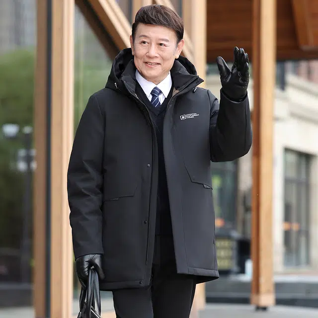 雅鹿 休闲保暖宽松可拆卸帽子羽绒服 男款