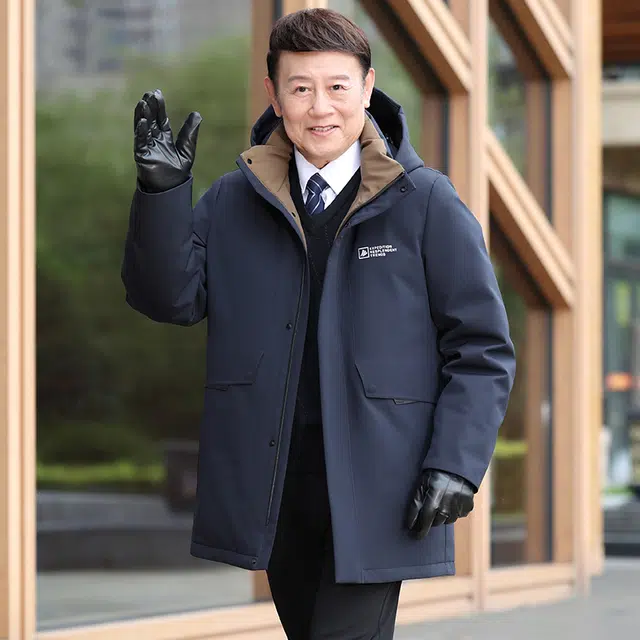雅鹿 休闲保暖宽松可拆卸帽子羽绒服 男款