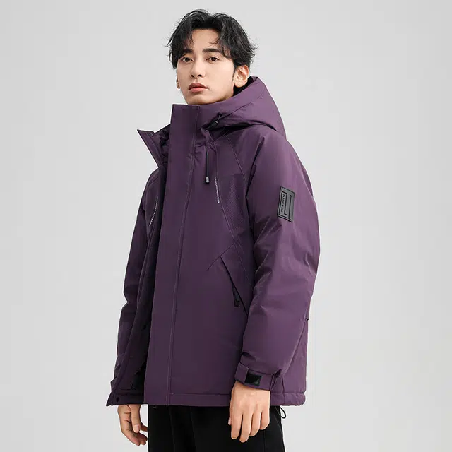 雅鹿 连帽加厚防寒户外休闲羽绒服 男款