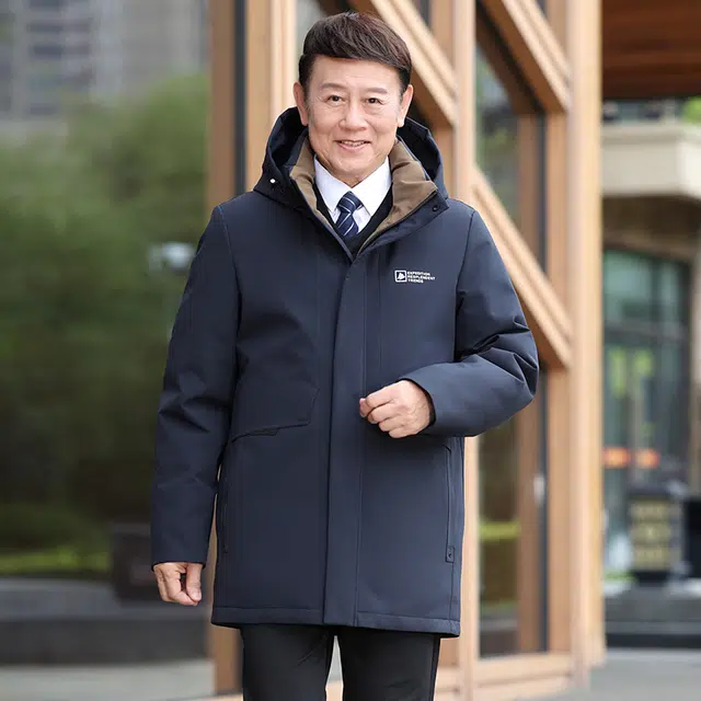 雅鹿 休闲保暖宽松可拆卸帽子羽绒服 男款