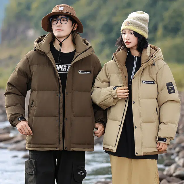 雅鹿 中长款连帽时尚加厚保暖外套冬季羽绒服 男女同款