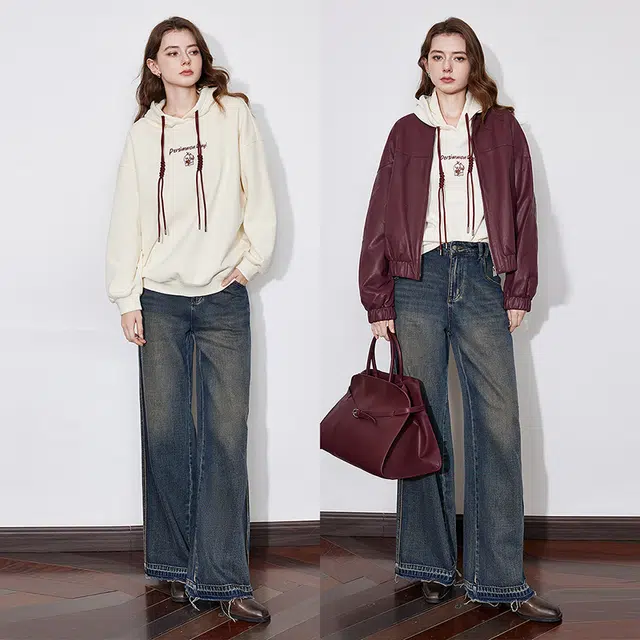 初语 简约字母宽松套头长袖卫衣 女款