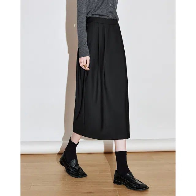 初语 纯色合身长款休闲长裙 女款