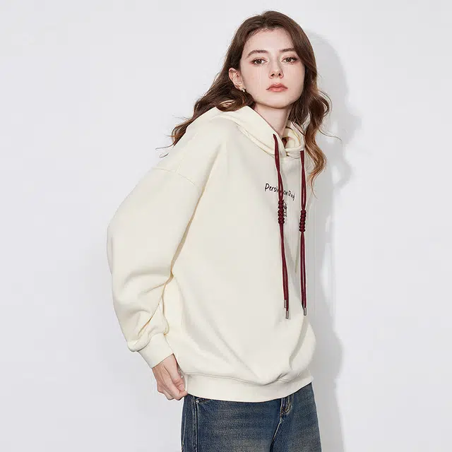 初语 简约字母宽松套头长袖卫衣 女款