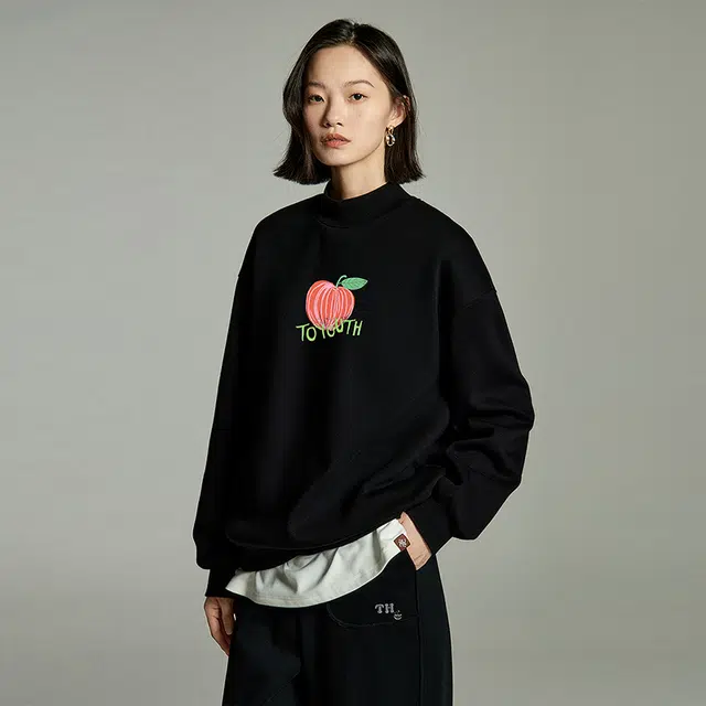 初语 水果套头宽松半高领加绒卫衣 女款