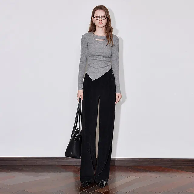 初语 口袋通勤简约休闲裤 女款