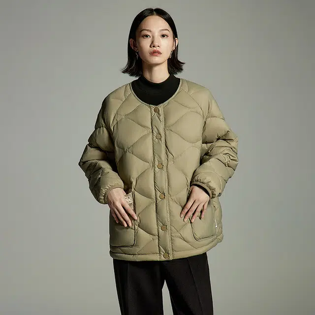 初语 黑科技火山岩保暖加厚小个子菱格纹羽绒服 女款