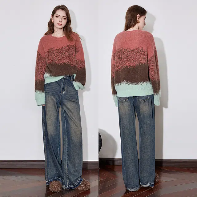 初语 圆领套头宽松简约毛衣 女款