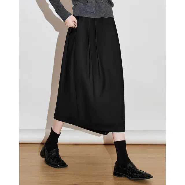 初语 纯色合身长款休闲长裙 女款