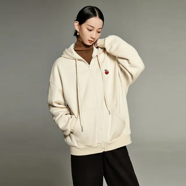 初语 水果蔬菜连帽宽松时尚拉链开衫卫衣 女款