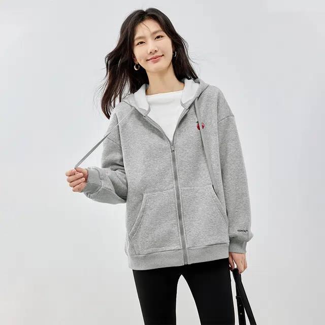 初语 水果蔬菜连帽宽松时尚拉链开衫卫衣 女款