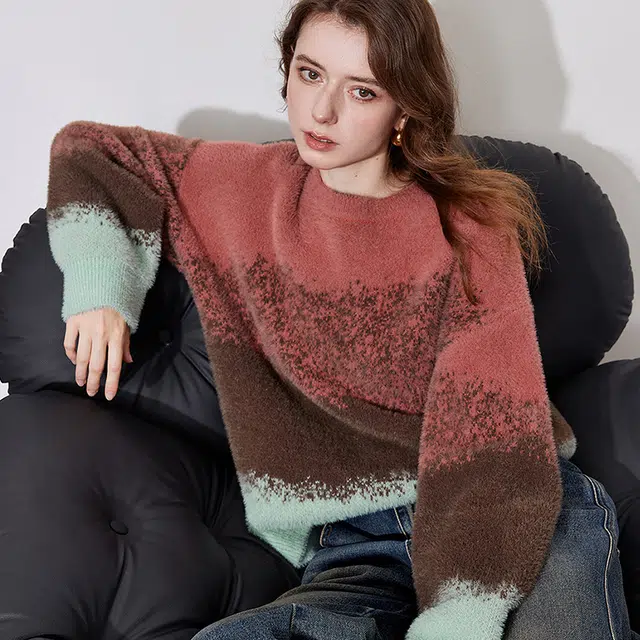 初语 圆领套头宽松简约毛衣 女款