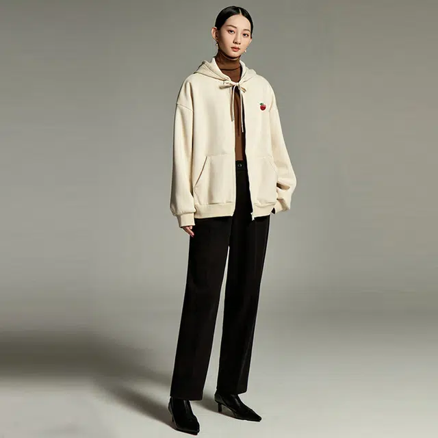 初语 水果蔬菜连帽宽松时尚拉链开衫卫衣 女款