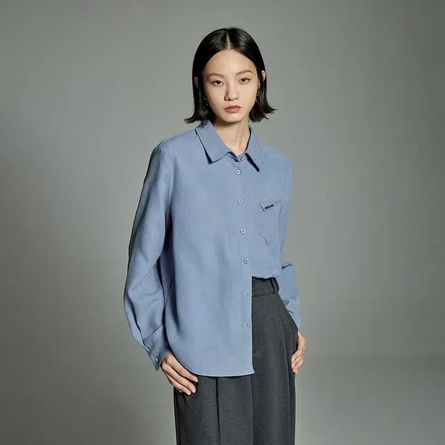 初语 通勤风磨毛加厚百搭休闲长袖衬衫 女款
