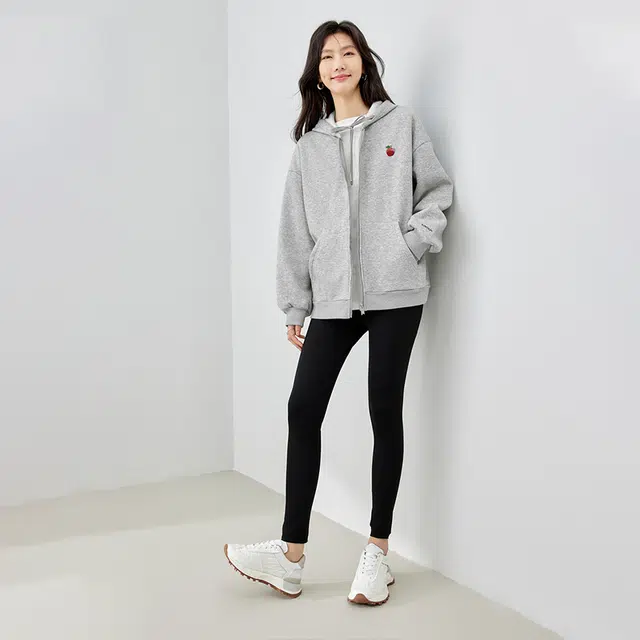 初语 水果蔬菜连帽宽松时尚拉链开衫卫衣 女款