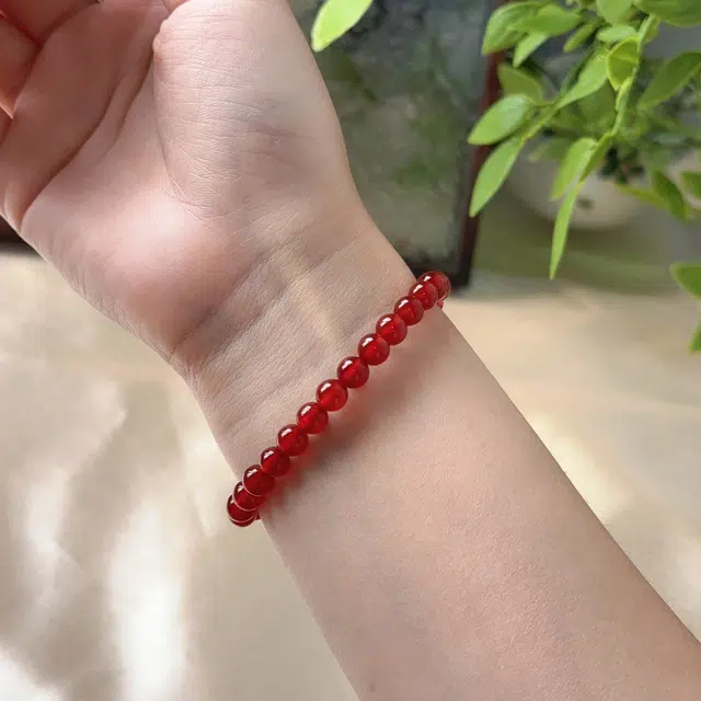 翠雅金楼 福运满满精致显白红色新中式国潮国风大气百搭优雅大方转运珠串珠手饰 招财纳福小众设计感#好运天然 玛瑙 手串 女款