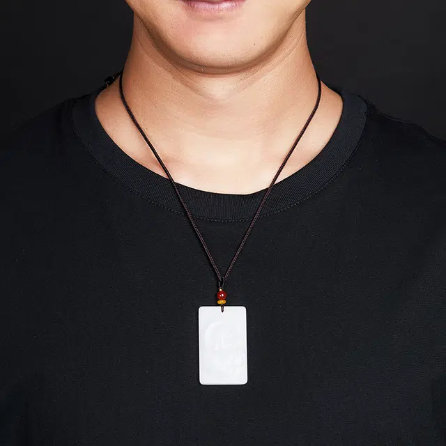 翠雅金楼 羊脂白玉布袋弥勒笑佛 和田玉 和田玉吊坠 男女同款情侣款 白玉