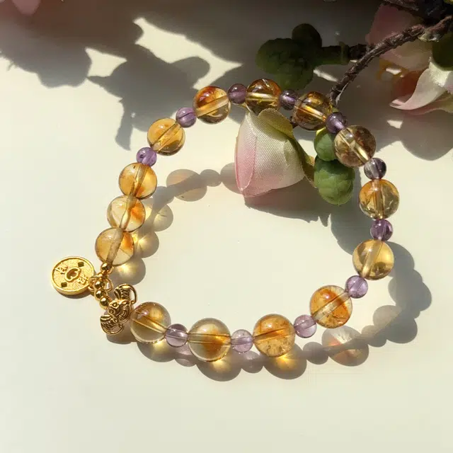 翠雅金楼 接泼天富贵 招财纳福新中式国潮财源广进聚财转运手饰 日常通勤百搭#好运天然 黄水晶 手串 女款