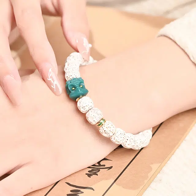 翠雅金楼 国潮新中式禅意招财纳福祥瑞醒狮小众设计高级感转运珠佛珠静心文玩盘玩绕指柔#好运 星月菩提 手串 男女同款情侣款