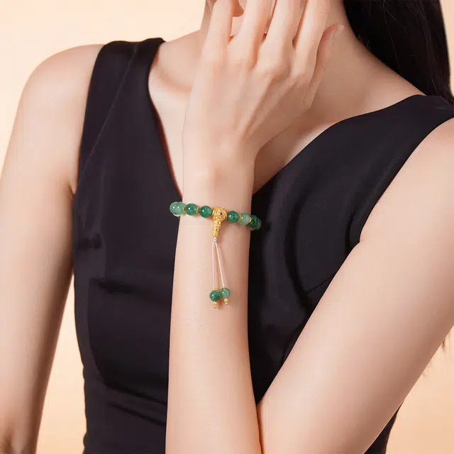 翠雅金楼 新中式设计感 鸿运当头福气连绵 典雅复古高级感气质优雅百搭礼盒装#好运 非洲翠 手串 女款