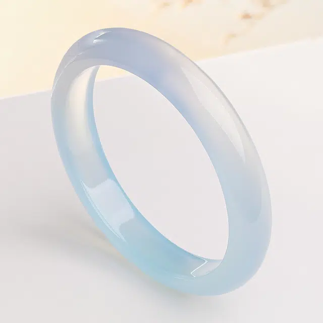 【清冷美人】 翠雅金楼 高品质天空蓝玉镯 清新浅蓝色新中式国风美学 轻奢高级感温婉江南风情古典优雅百搭#好运 玉髓 手镯 女款