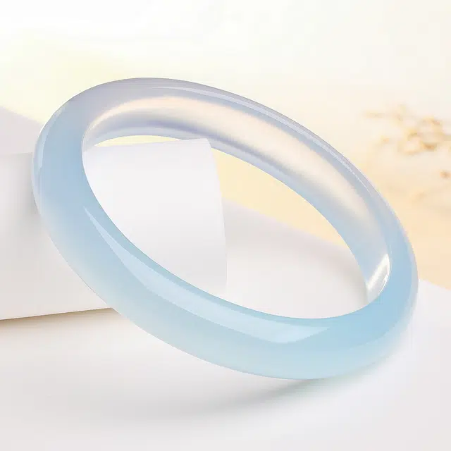 【清冷美人】 翠雅金楼 高品质天空蓝玉镯 清新浅蓝色新中式国风美学 轻奢高级感温婉江南风情古典优雅百搭#好运 玉髓 手镯 女款