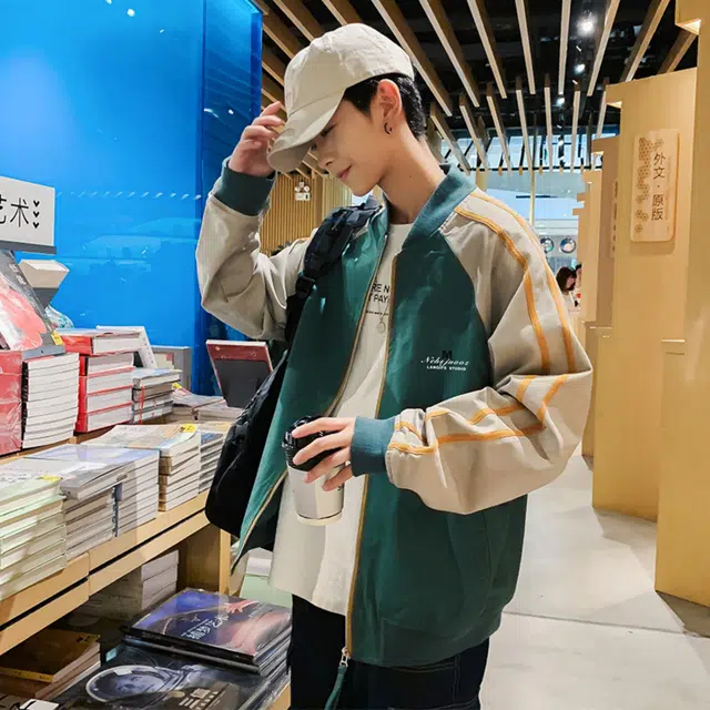 稻草人 春秋季港风帅气嘻哈个性百搭字母印花情侣运动外套韩版潮流棒球服宽松休闲上衣夹克 男女同款