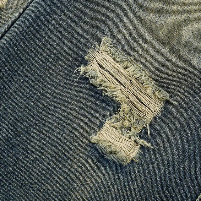稻草人 美式高街复古做旧痞帅直筒长裤子四季款水洗牛仔裤 男女同款