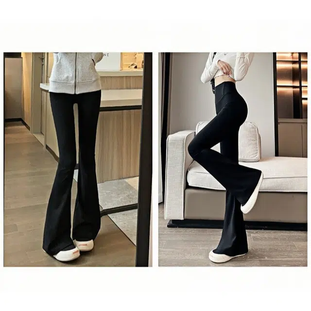 莫代尔 高腰显瘦提臀紧身微喇鲨鱼裤外穿款 薄款运动瑜伽打底裤 女款