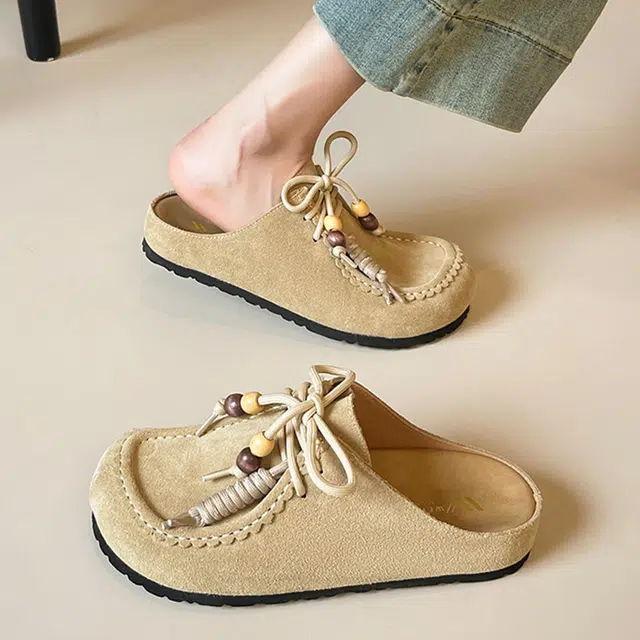 GOSO Kangaroo Leather Platform Slides