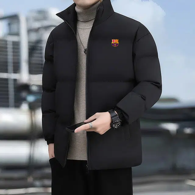 巴塞罗那足球俱乐部 冬季棉衣立领情侣加厚纯色百搭保暖面包宽松外套棉袄棉服 男女同款